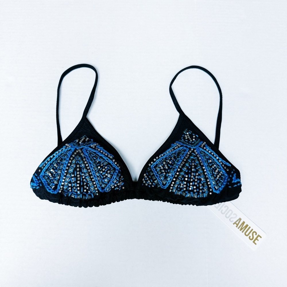 Amuse Society - Black Studded Bikini Top